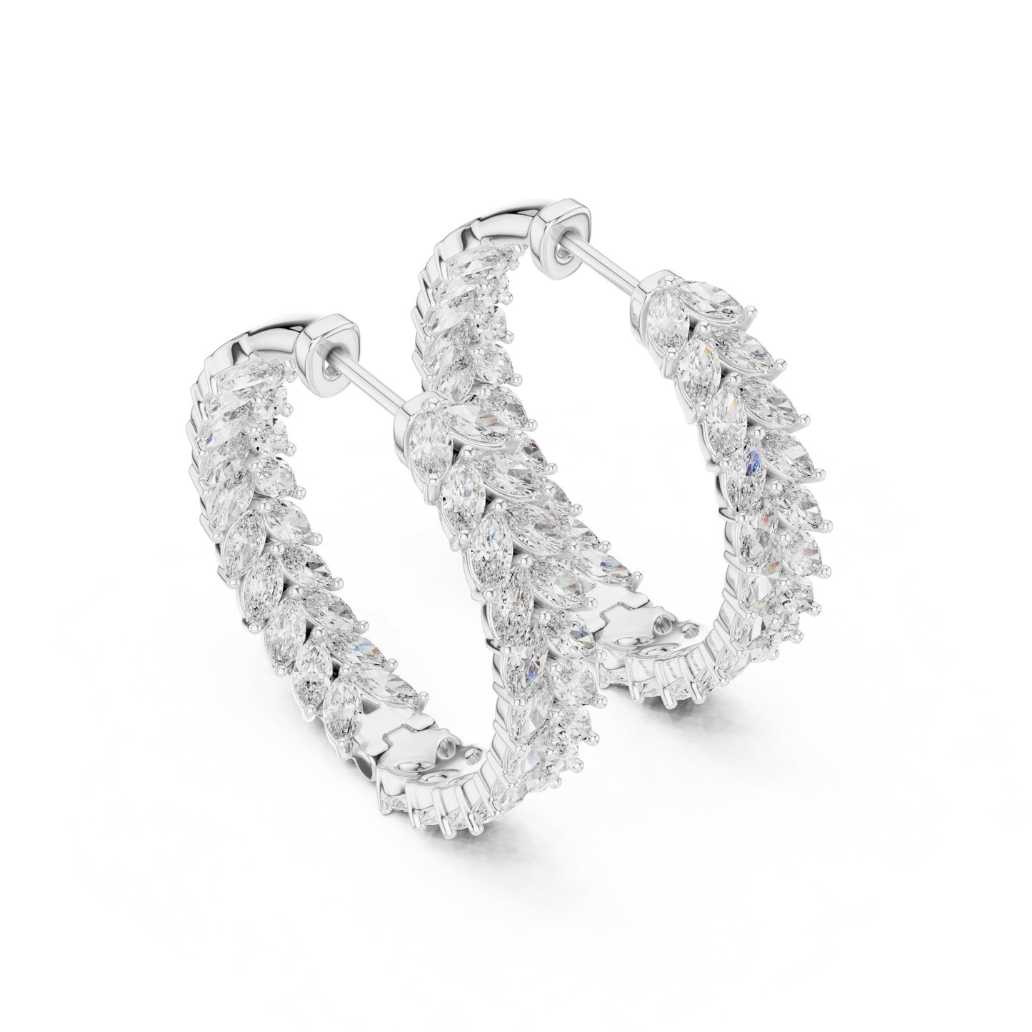 Marquise Hoop Lab Grown Diamond Earrings