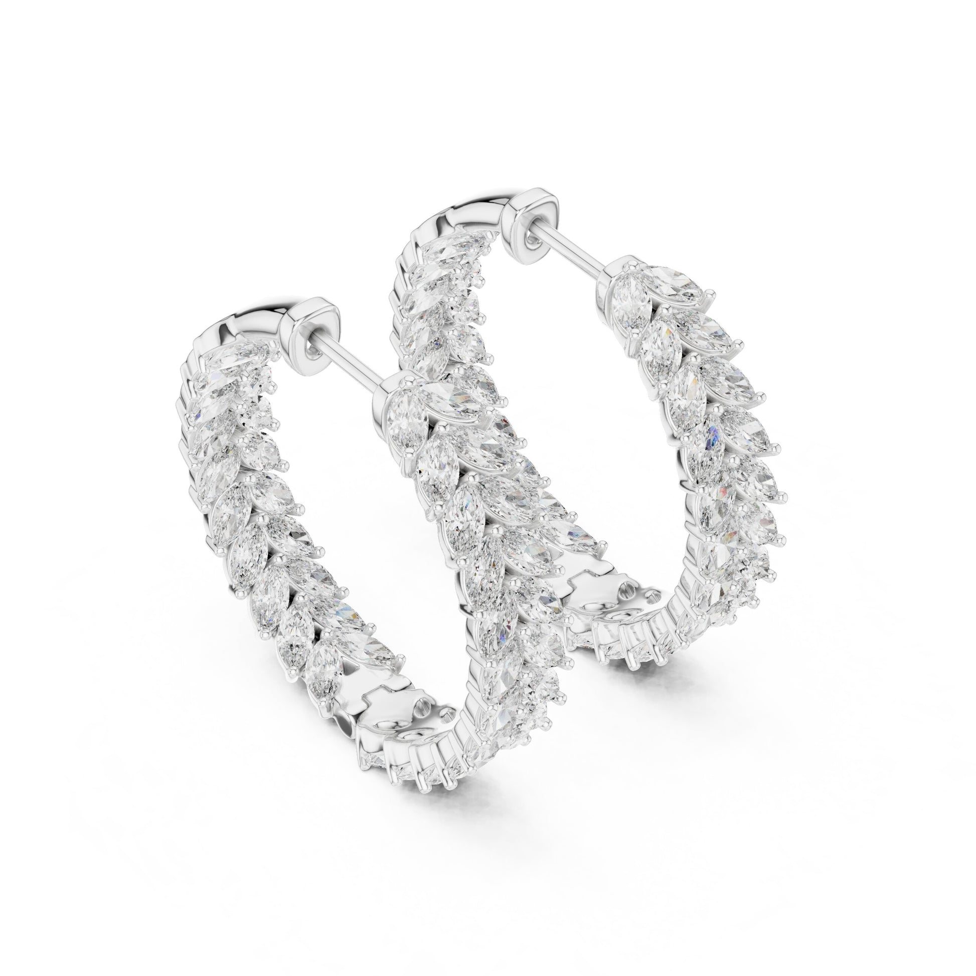 Marquise Hoop Lab Grown Diamond Earrings