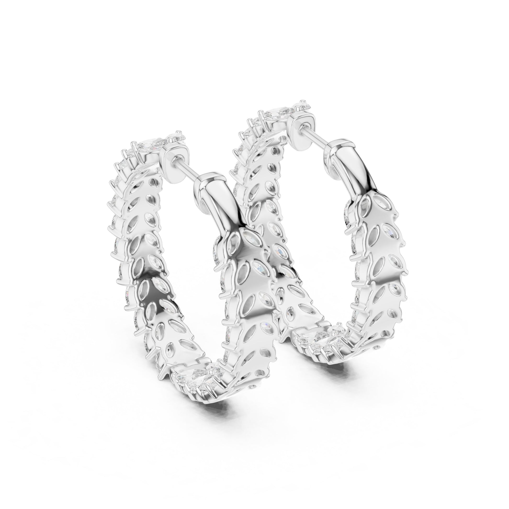 Marquise Hoop Lab Grown Diamond Earrings