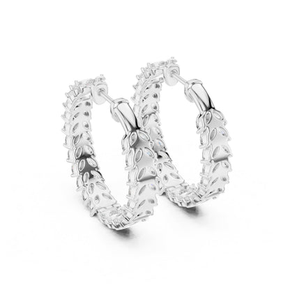 Marquise Hoop Lab Grown Diamond Earrings