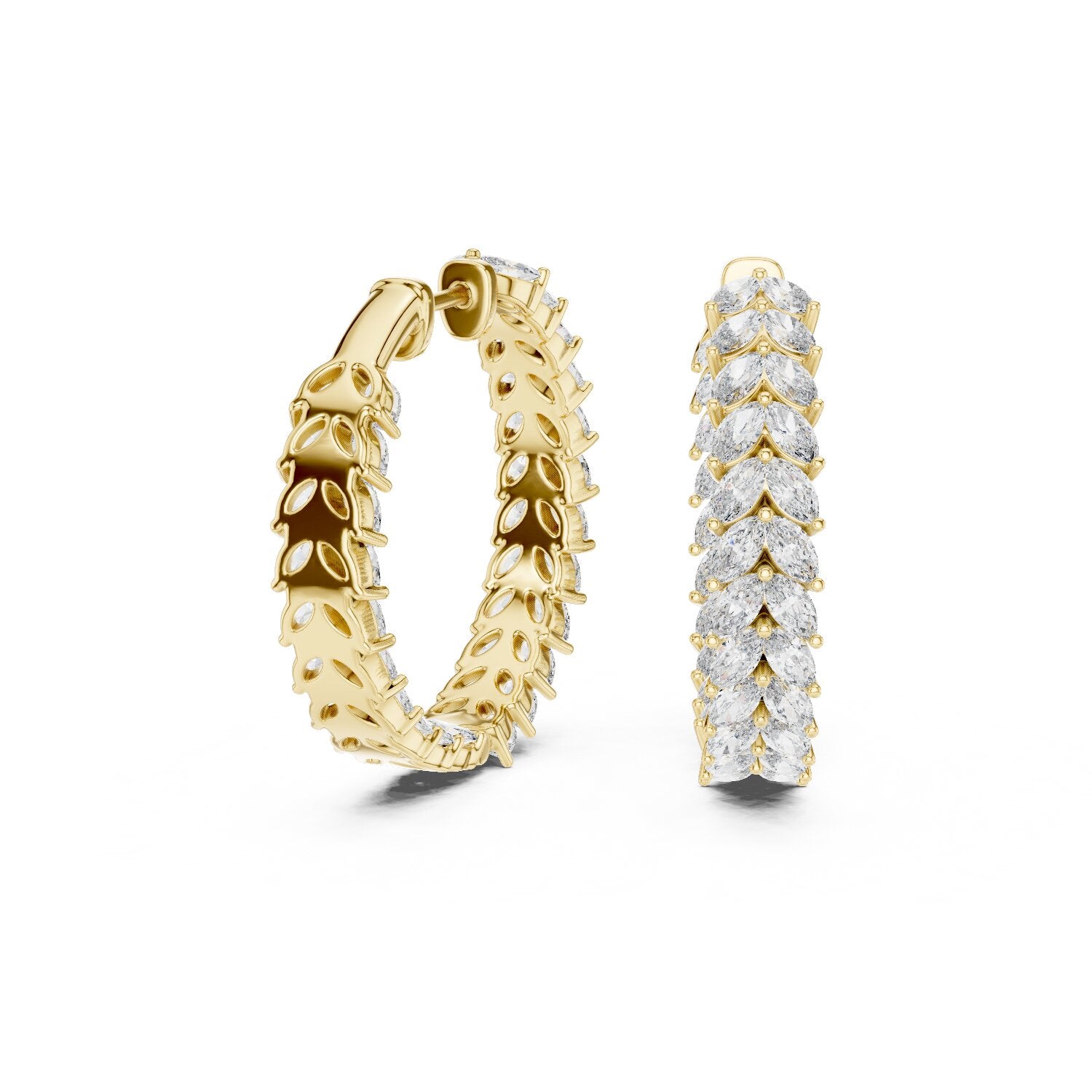 Marquise Hoop Lab Grown Diamond Earrings