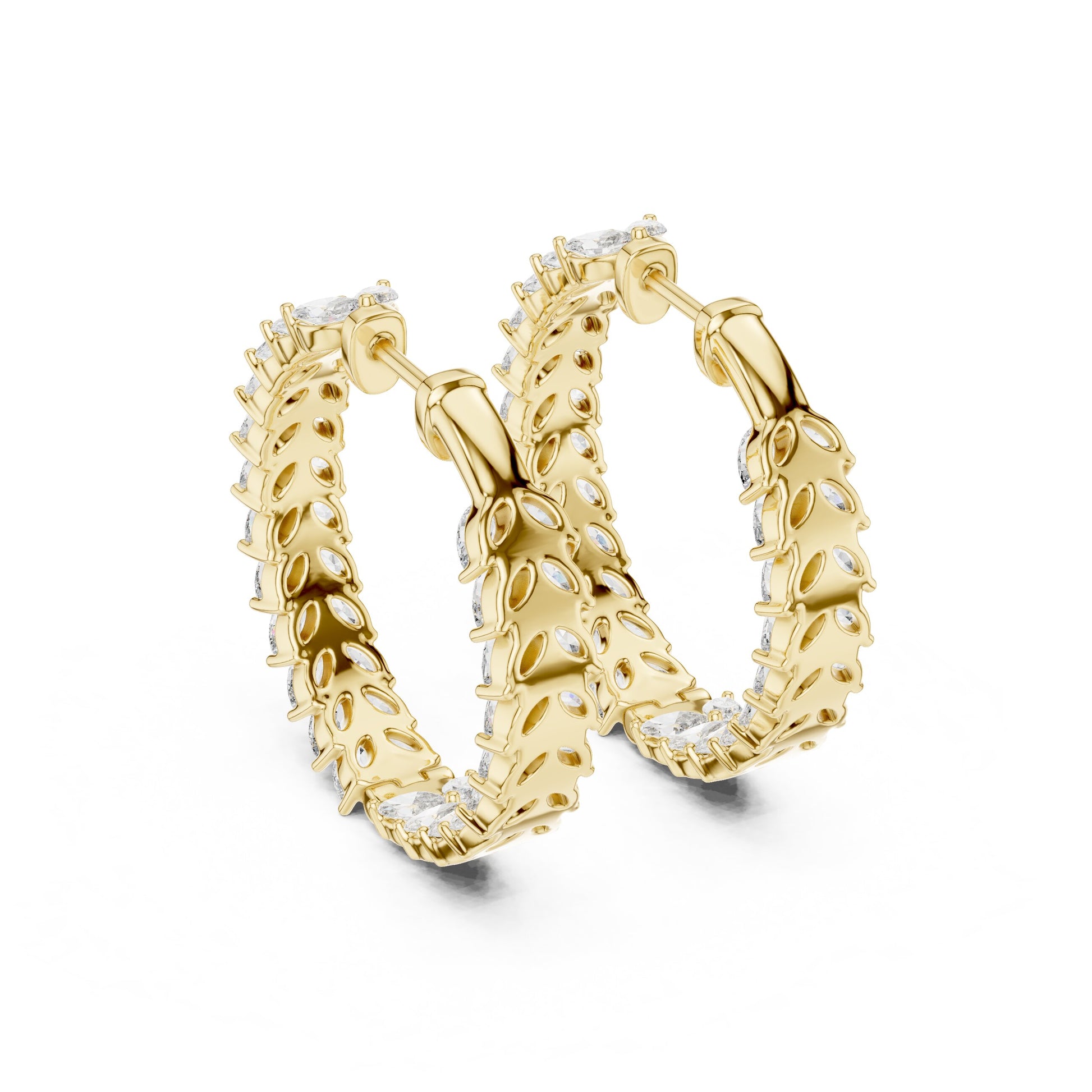 Marquise Hoop Lab Grown Diamond Earrings