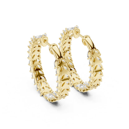 Marquise Hoop Lab Grown Diamond Earrings