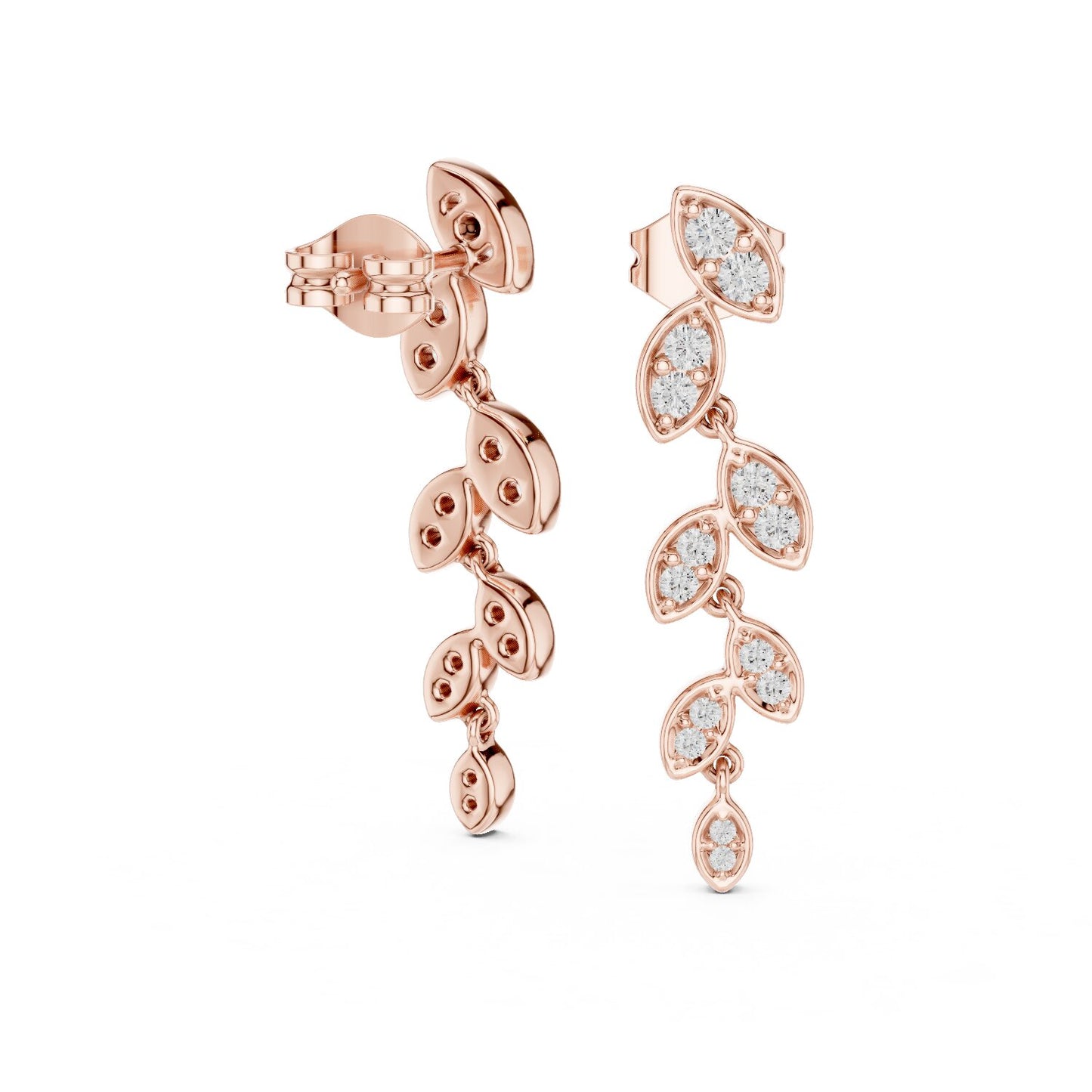 Mixed Shape Lab Grown Diamond Dangle Earrings
