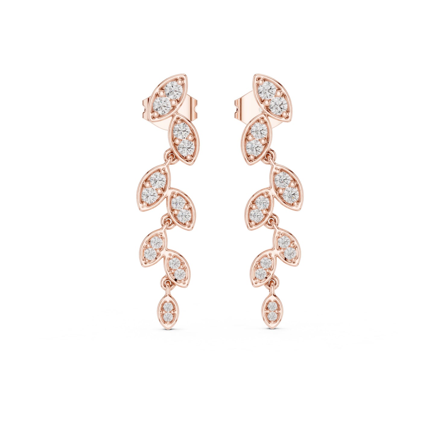 Mixed Shape Lab Grown Diamond Dangle Earrings