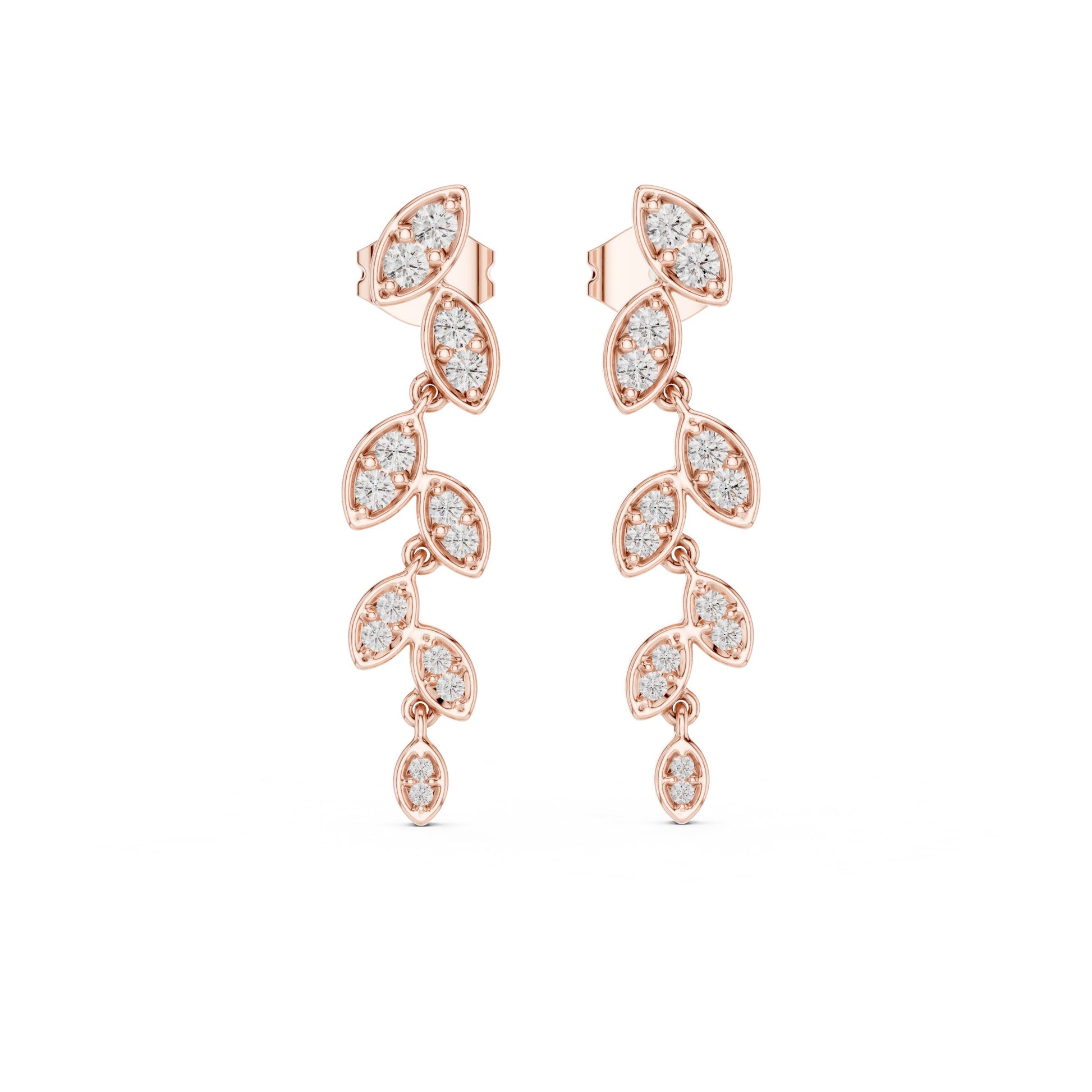 Mixed Shape Lab Grown Diamond Dangle Earrings