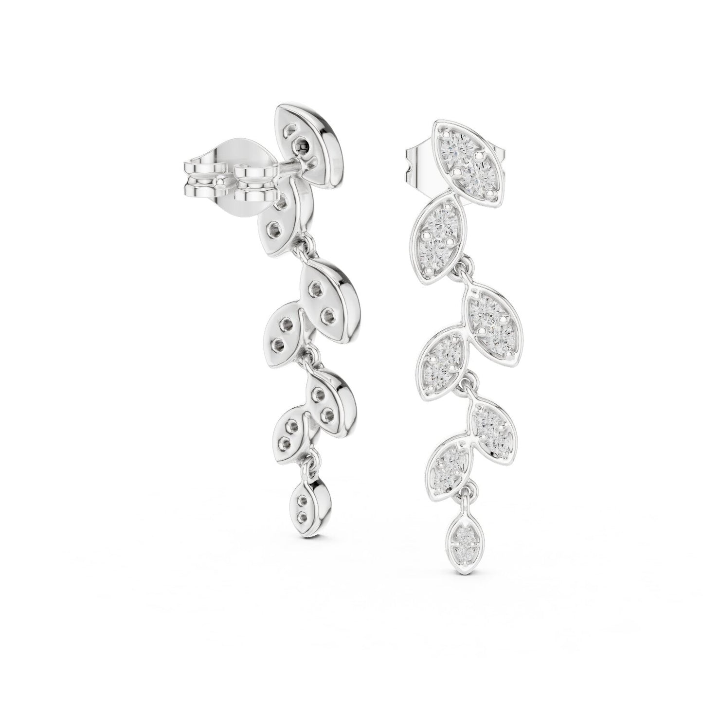 Mixed Shape Lab Grown Diamond Dangle Earrings