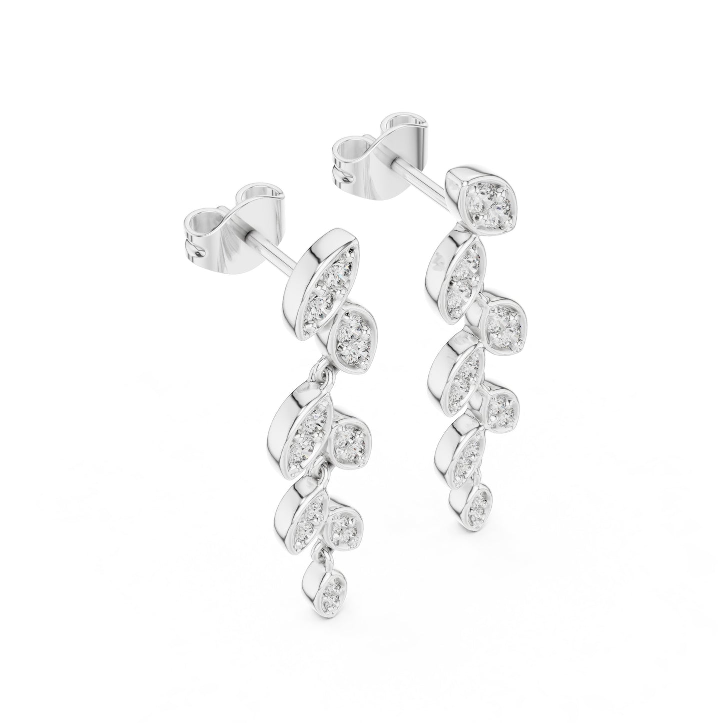 Mixed Shape Lab Grown Diamond Dangle Earrings