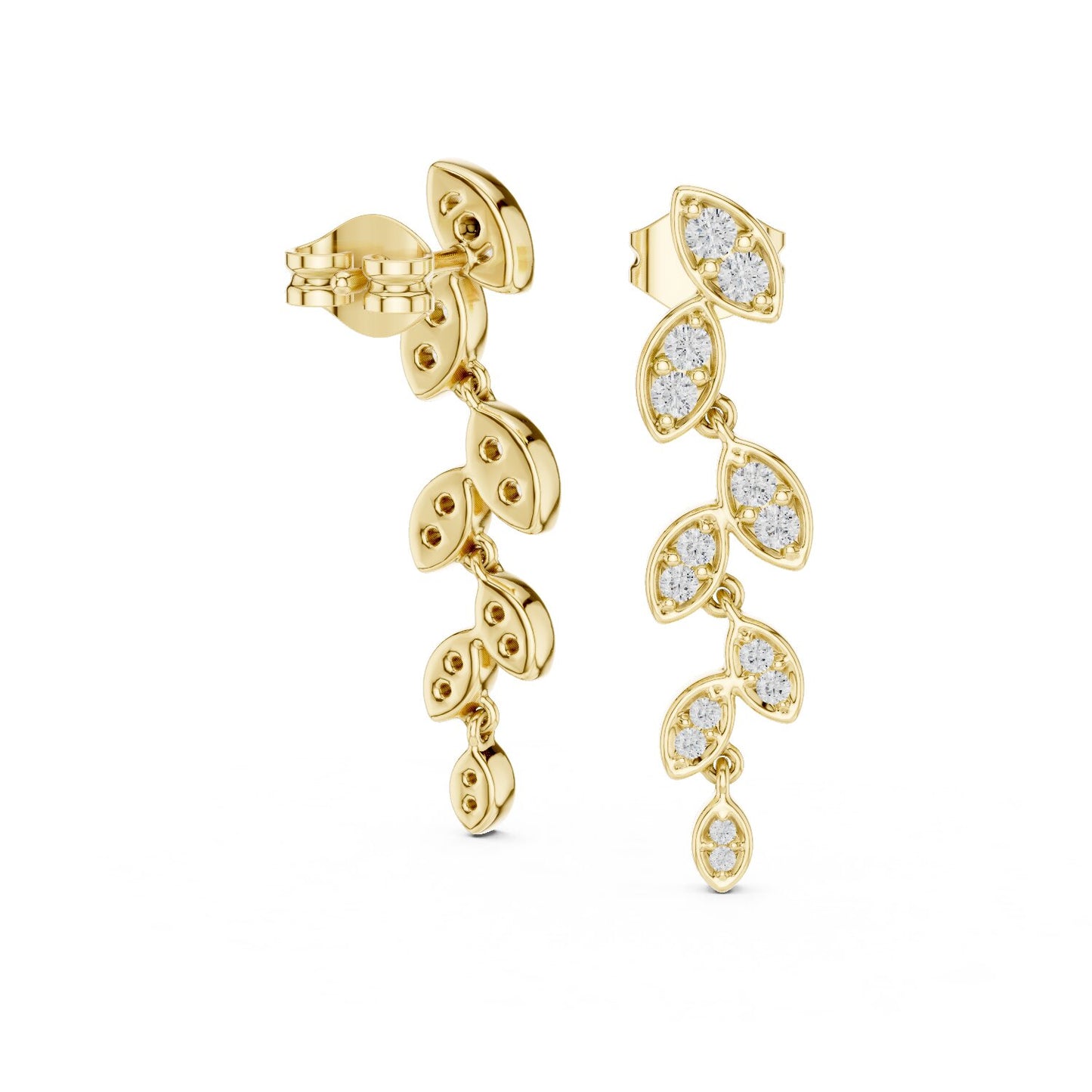 Mixed Shape Lab Grown Diamond Dangle Earrings