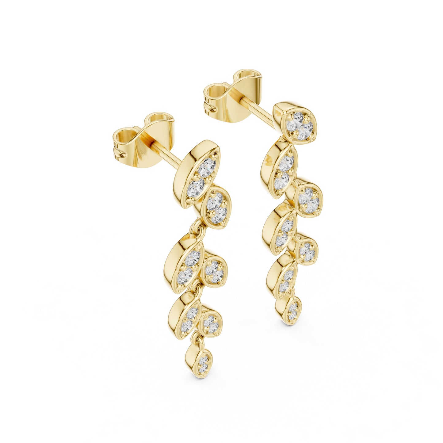 Mixed Shape Lab Grown Diamond Dangle Earrings