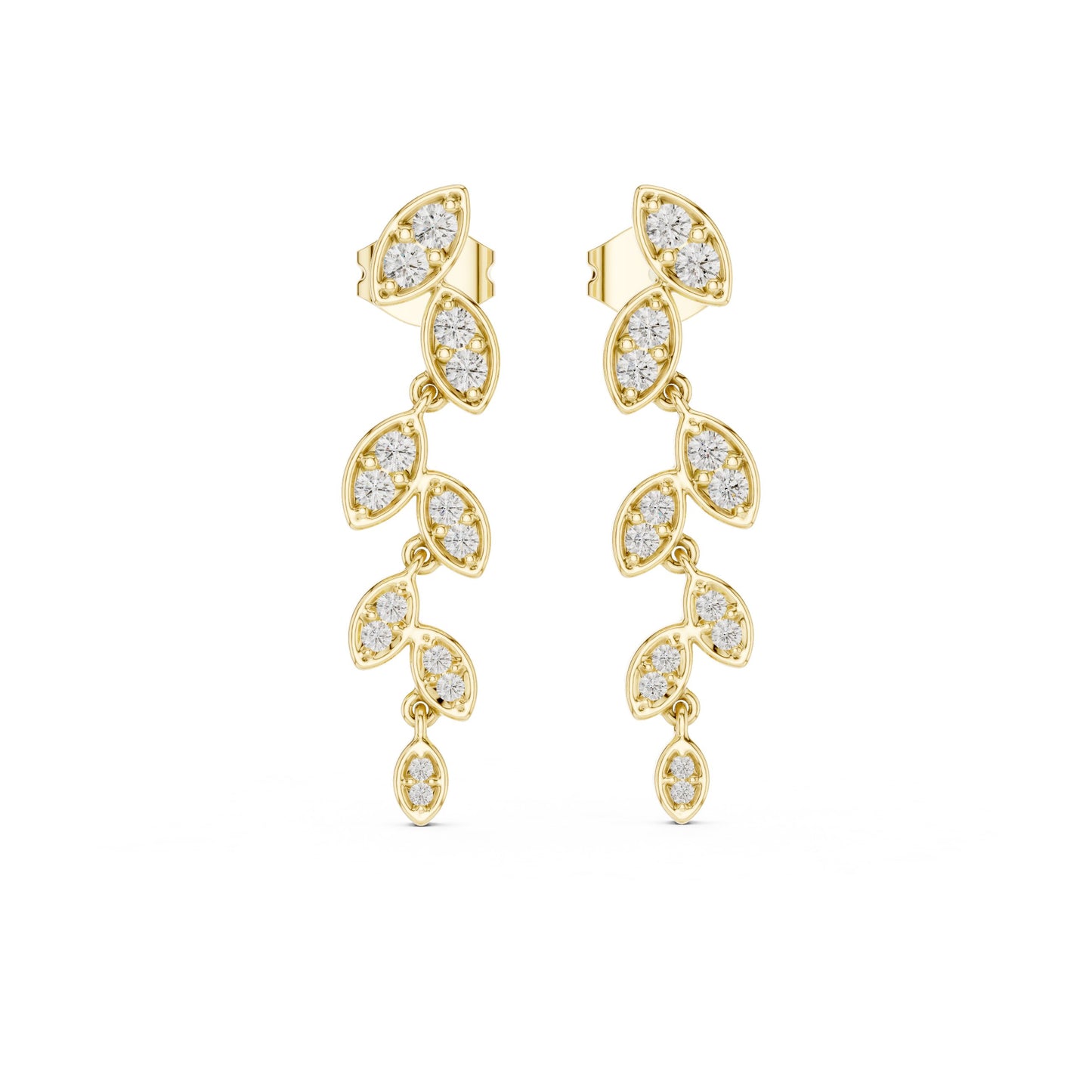 Mixed Shape Lab Grown Diamond Dangle Earrings