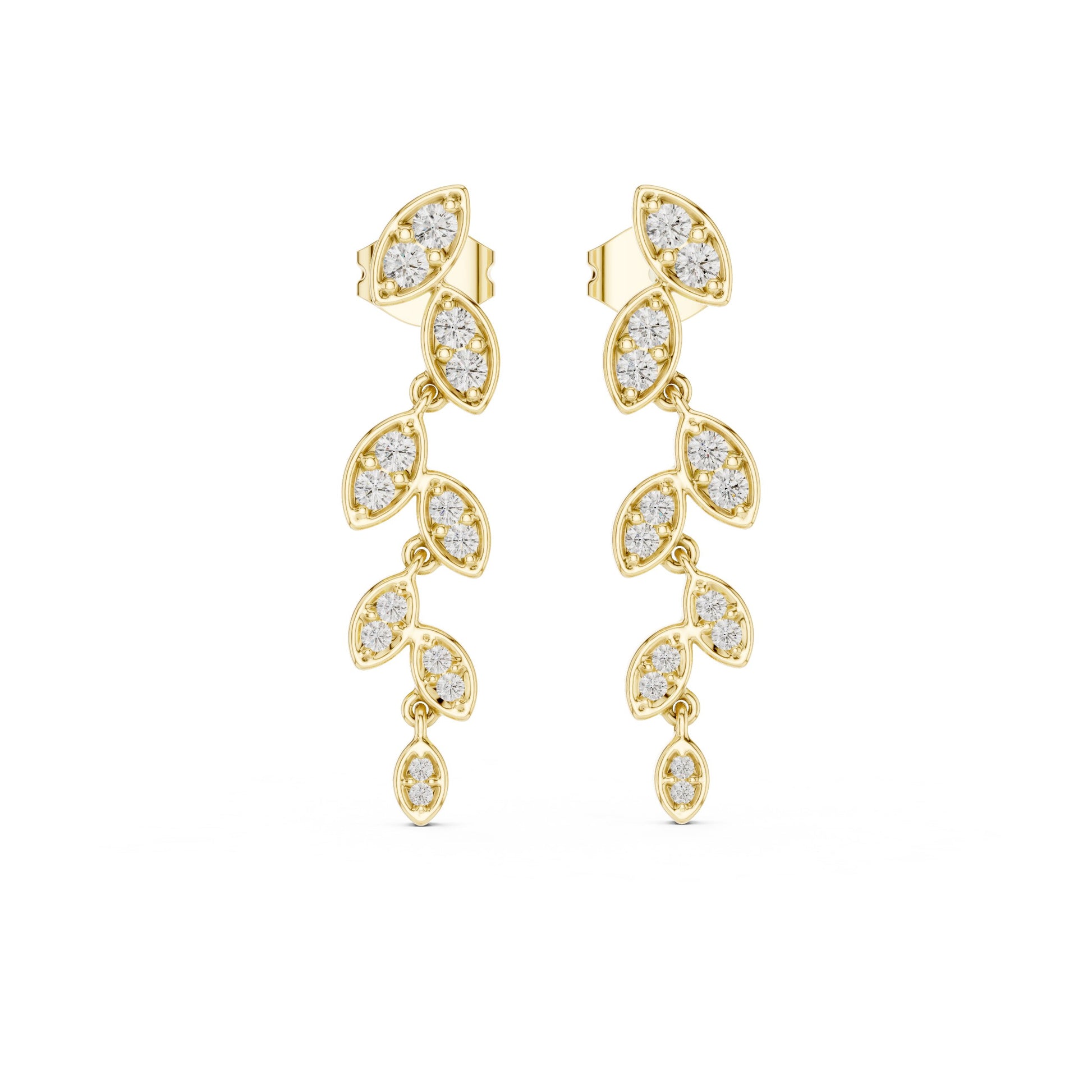 Mixed Shape Lab Grown Diamond Dangle Earrings