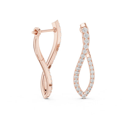 Round Hoop Lab Grown Diamond Earrings