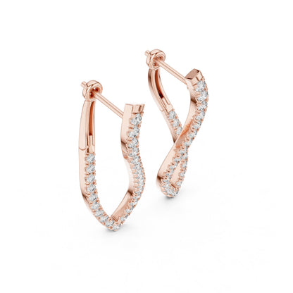 Round Hoop Lab Grown Diamond Earrings