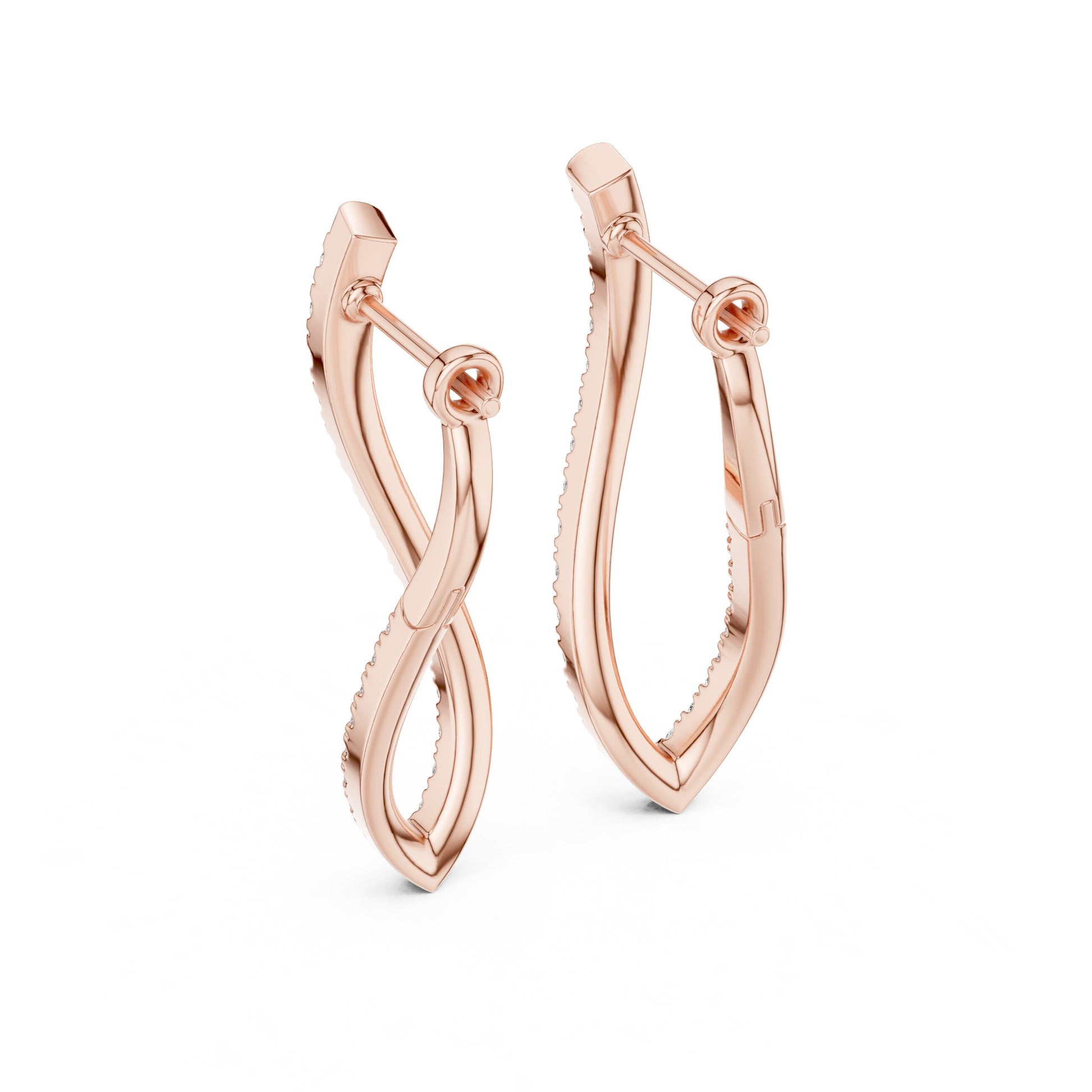 Round Hoop Lab Grown Diamond Earrings