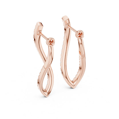Round Hoop Lab Grown Diamond Earrings