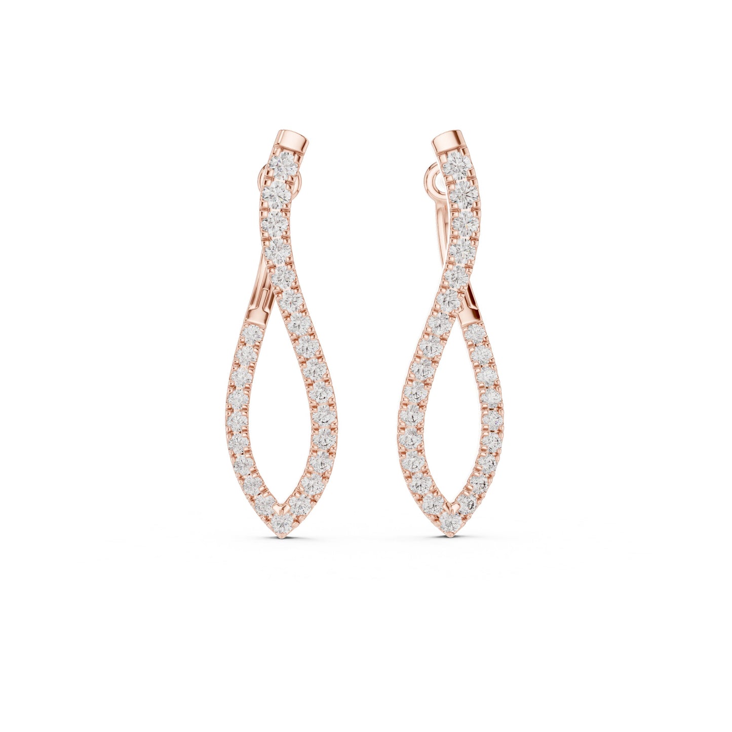 Round Hoop Lab Grown Diamond Earrings