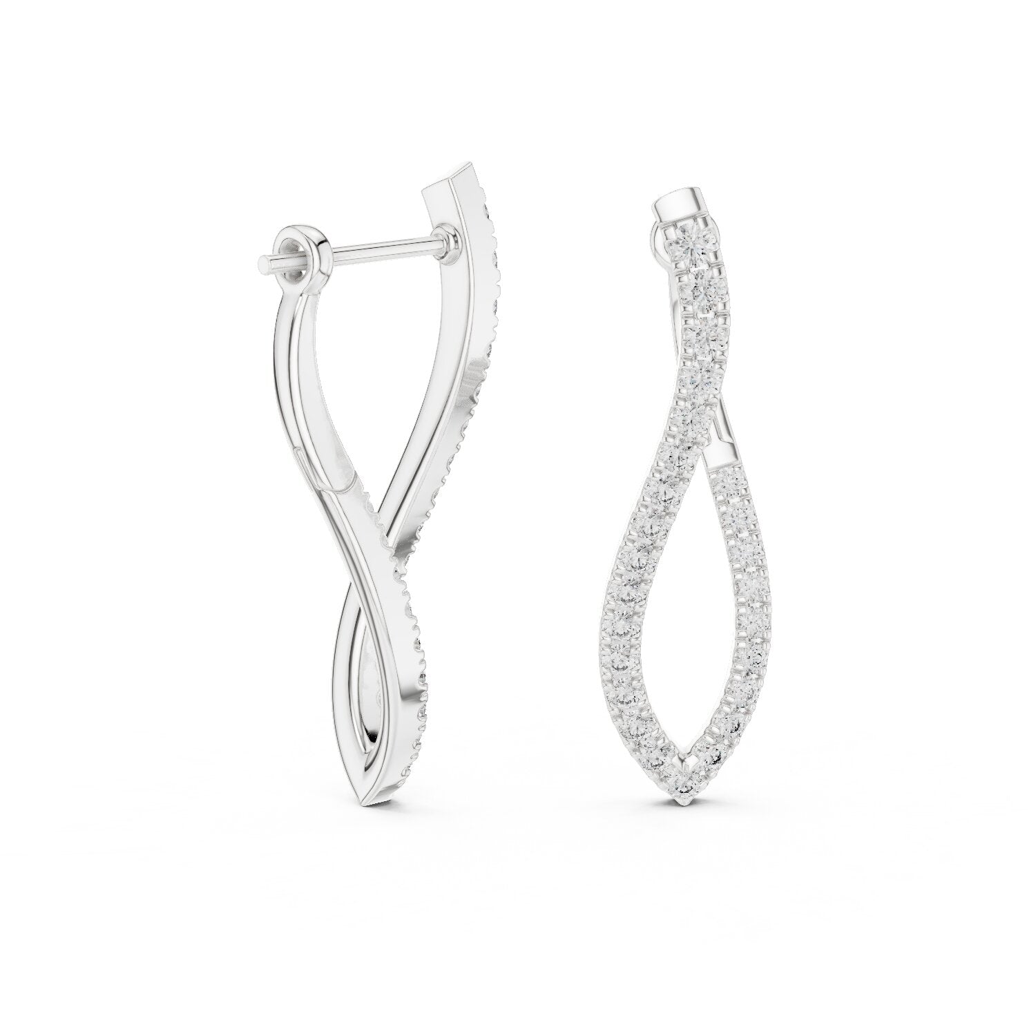 Round Hoop Lab Grown Diamond Earrings