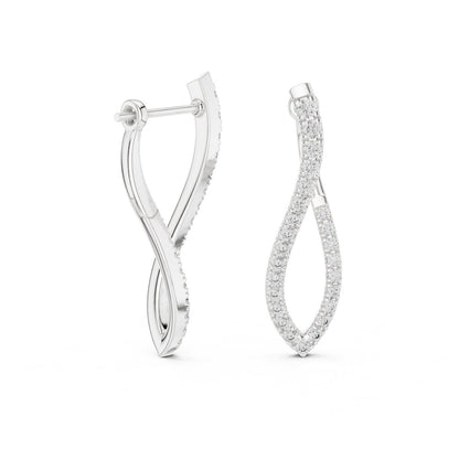 Round Hoop Lab Grown Diamond Earrings