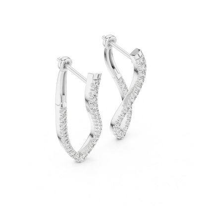 Round Hoop Lab Grown Diamond Earrings