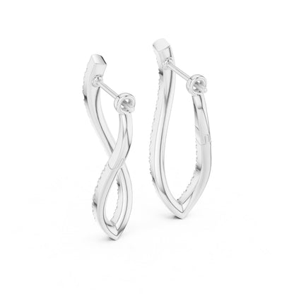 Round Hoop Lab Grown Diamond Earrings
