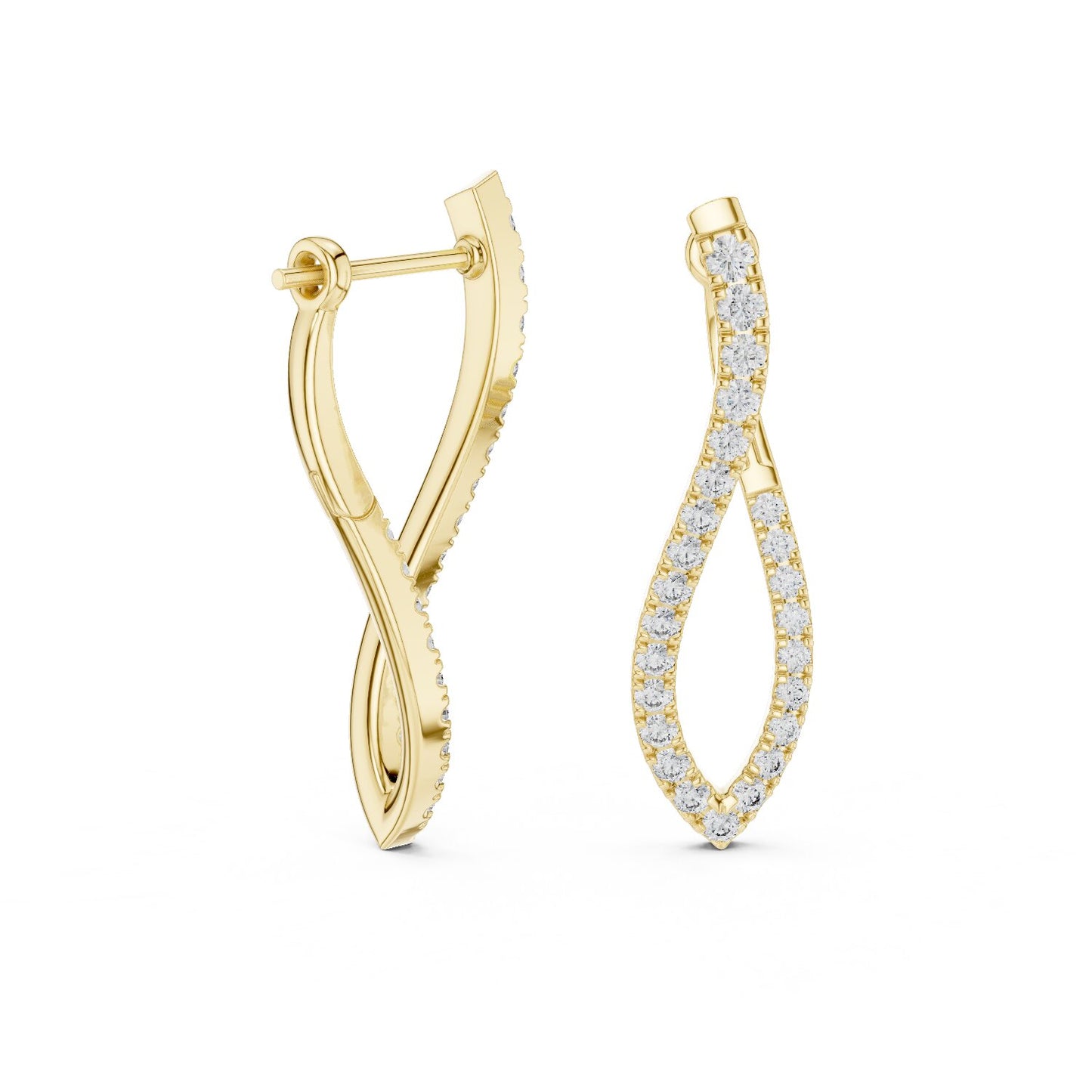 Round Hoop Lab Grown Diamond Earrings