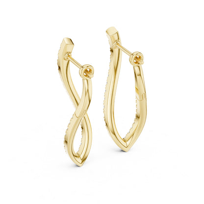 Round Hoop Lab Grown Diamond Earrings