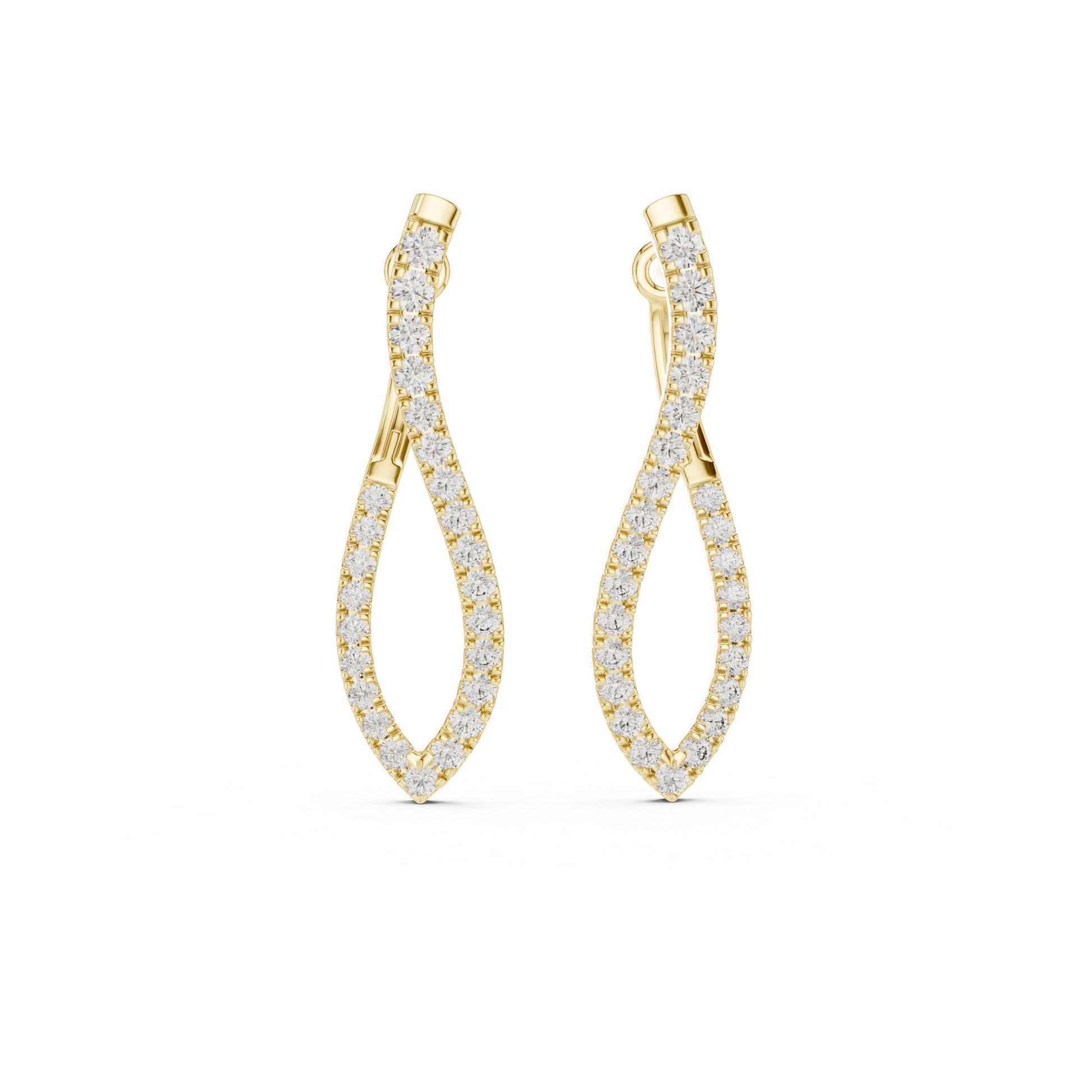Round Hoop Lab Grown Diamond Earrings