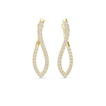 Round Hoop Lab Grown Diamond Earrings