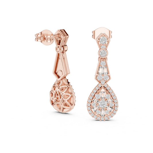 Mixed Shape Lab Grown Diamond Dangle Earrings