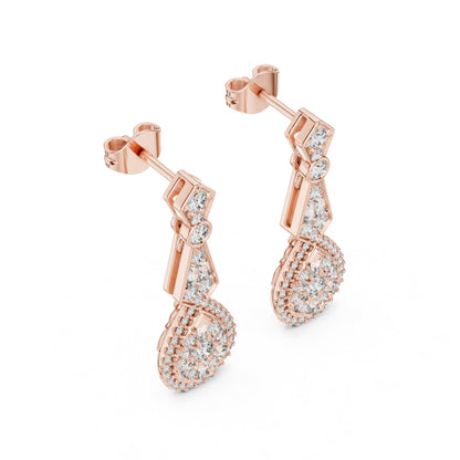 Mixed Shape Lab Grown Diamond Dangle Earrings