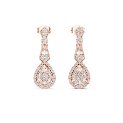 Mixed Shape Lab Grown Diamond Dangle Earrings