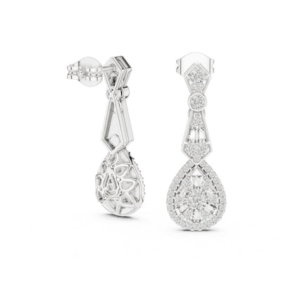 Mixed Shape Lab Grown Diamond Dangle Earrings