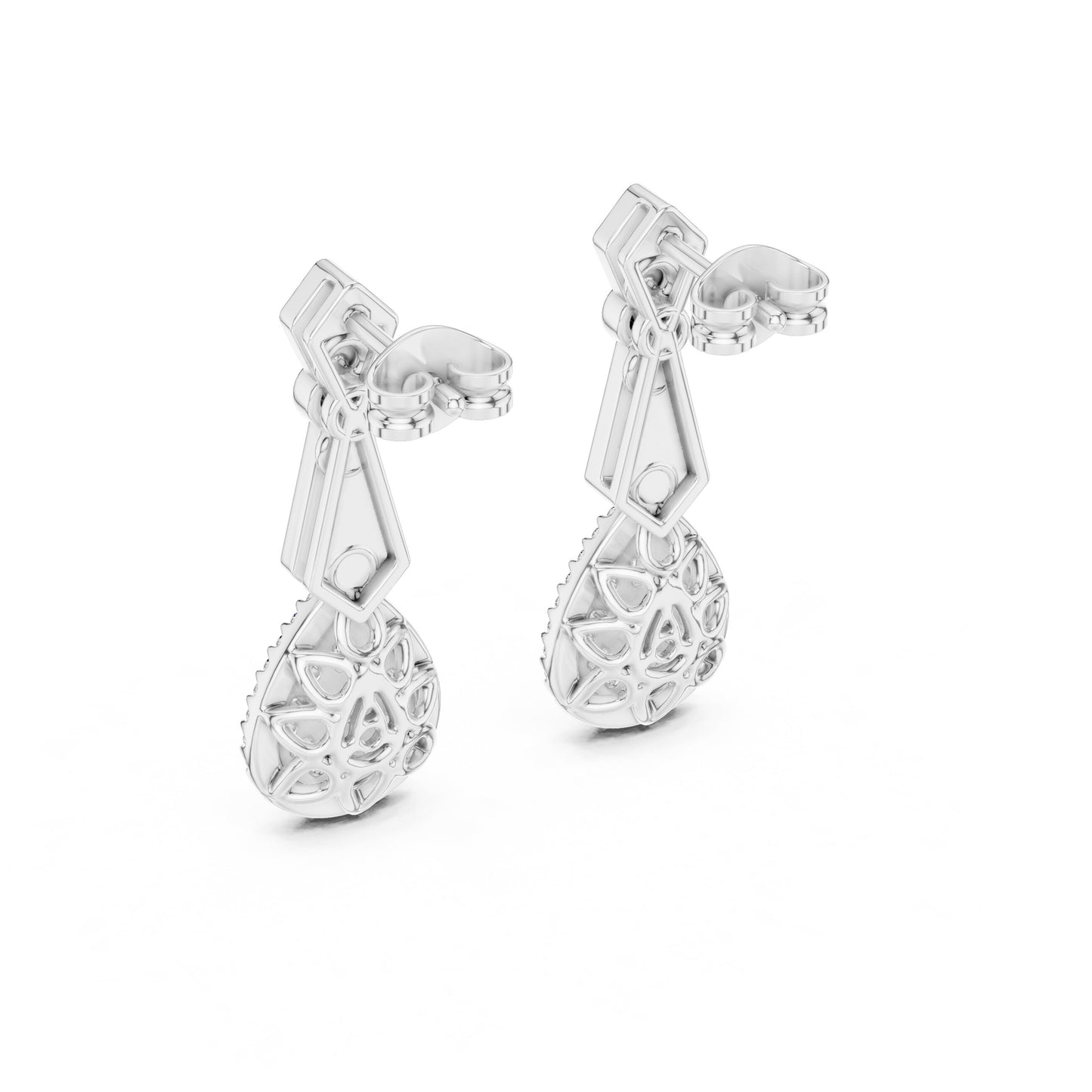 Mixed Shape Lab Grown Diamond Dangle Earrings