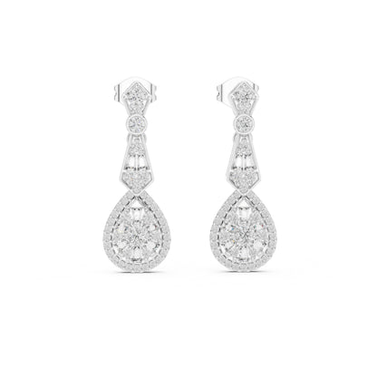 Mixed Shape Lab Grown Diamond Dangle Earrings