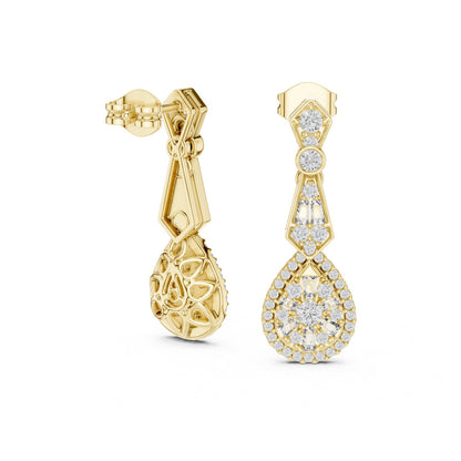 Mixed Shape Lab Grown Diamond Dangle Earrings