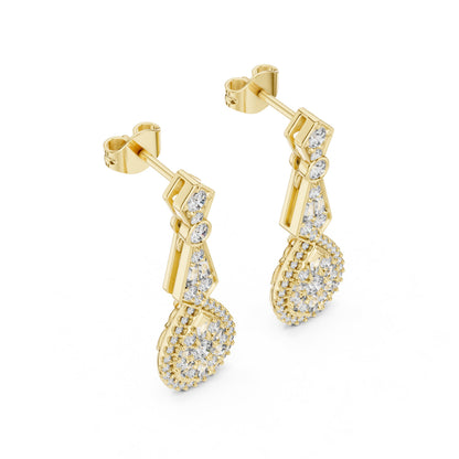 Mixed Shape Lab Grown Diamond Dangle Earrings