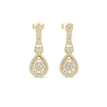 Mixed Shape Lab Grown Diamond Dangle Earrings