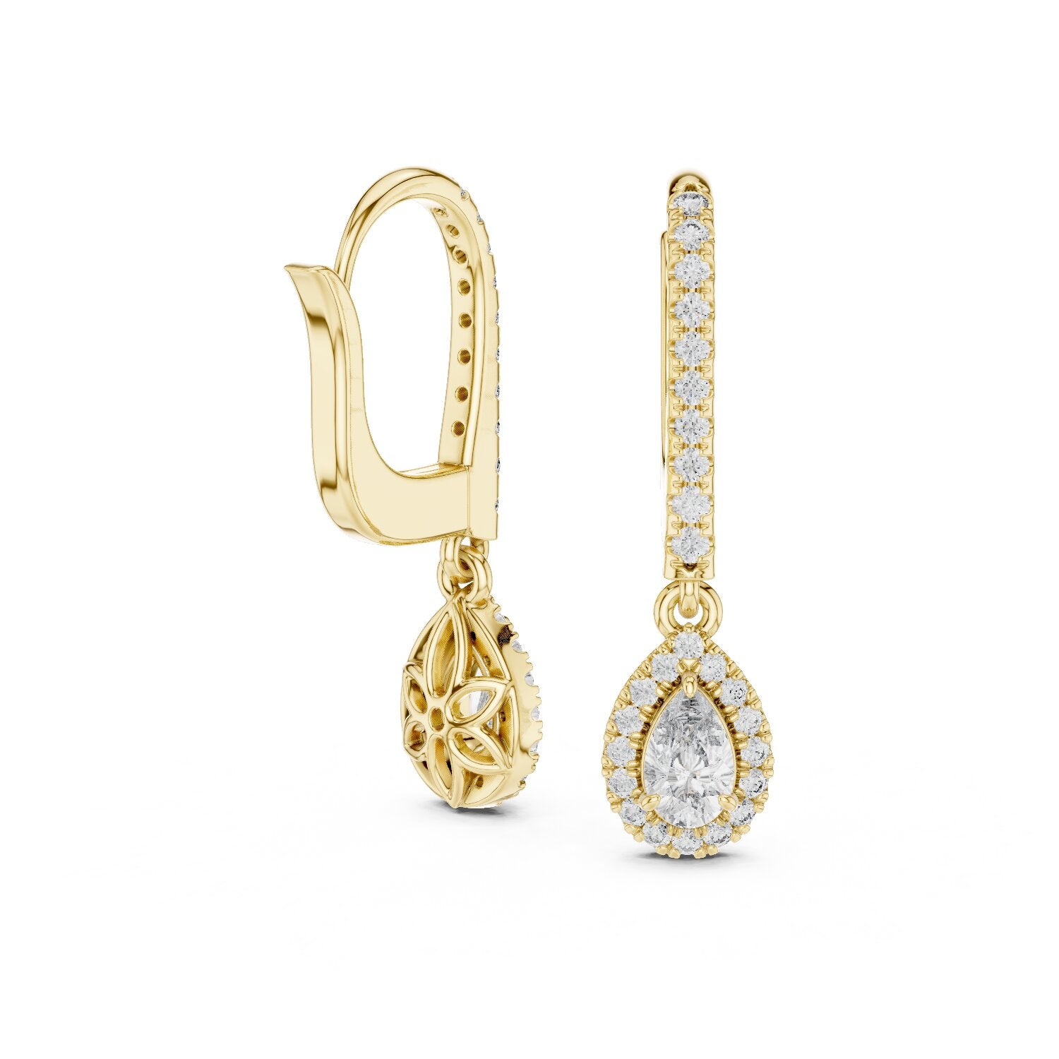 Mixed Shape Lab Grown Diamond Huggie Earrings