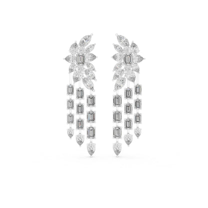 Mixed Shape Lab Grown Diamond Chandelier Earrings