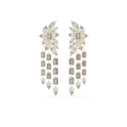 Mixed Shape Lab Grown Diamond Chandelier Earrings