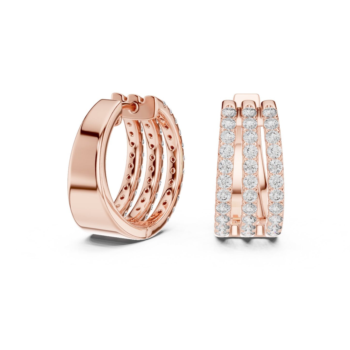 Round Huggie Lab Grown Diamond Earrings