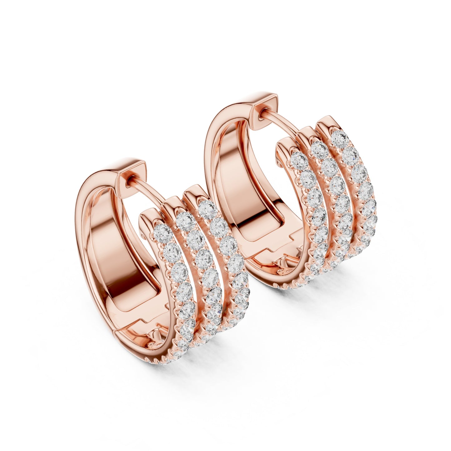 Round Huggie Lab Grown Diamond Earrings