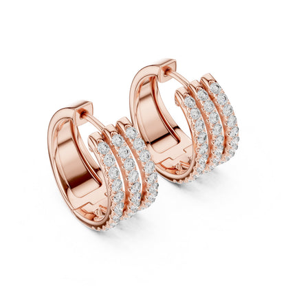 Round Huggie Lab Grown Diamond Earrings