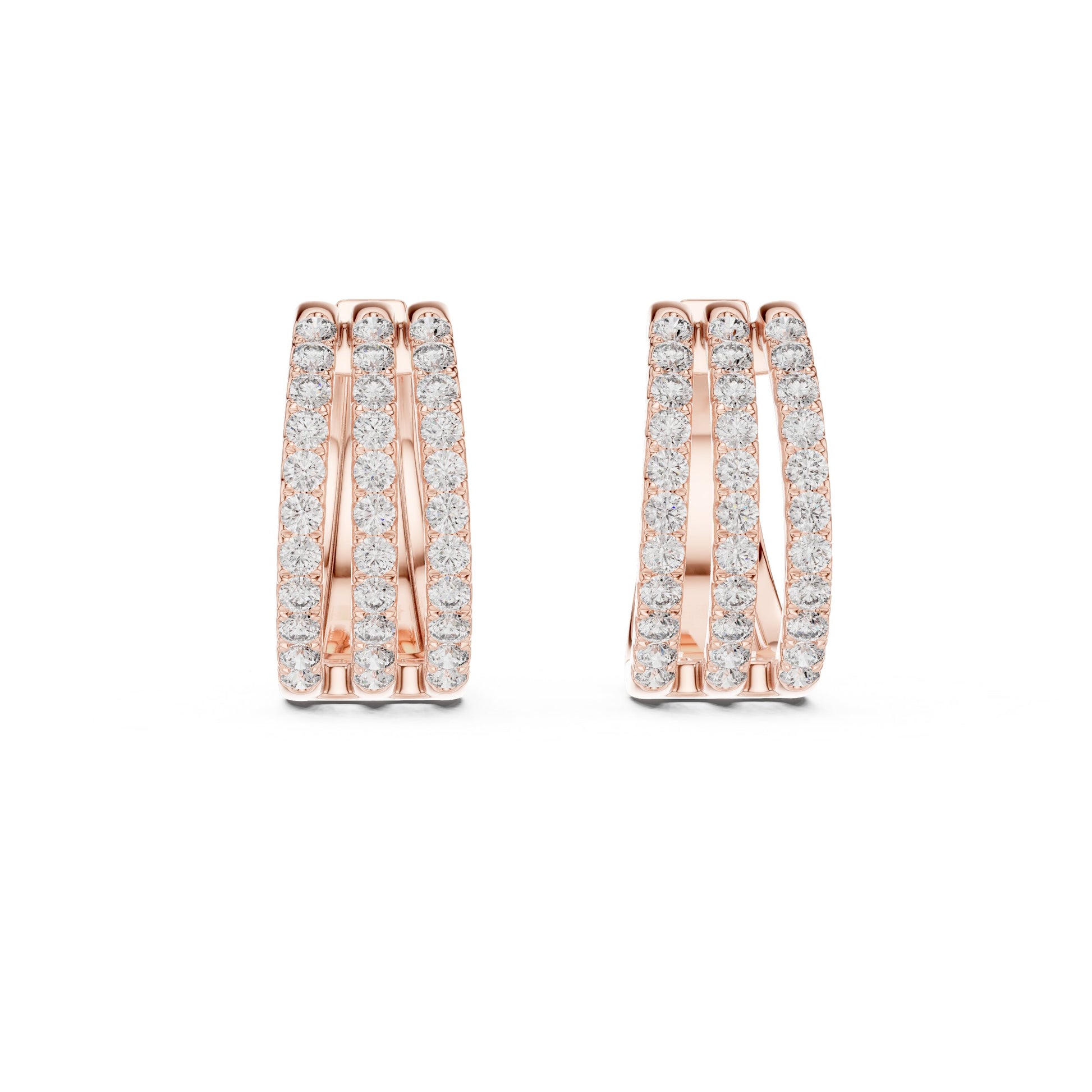 Round Huggie Lab Grown Diamond Earrings