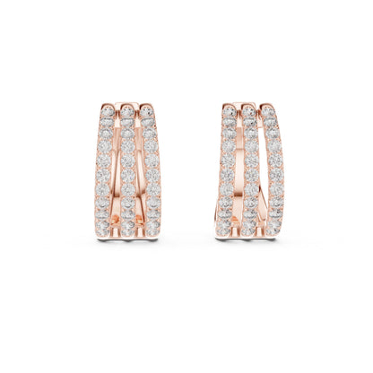 Round Huggie Lab Grown Diamond Earrings