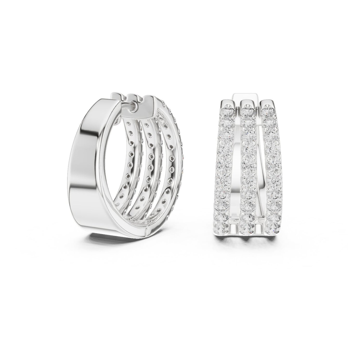 Round Huggie Lab Grown Diamond Earrings