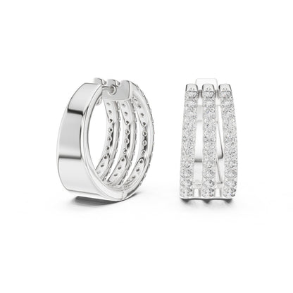 Round Huggie Lab Grown Diamond Earrings