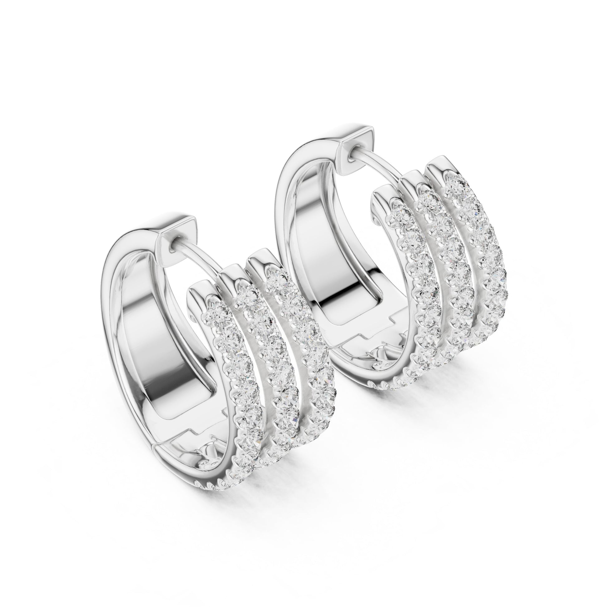 Round Huggie Lab Grown Diamond Earrings
