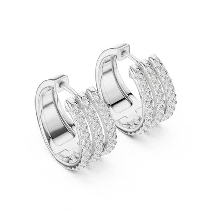 Round Huggie Lab Grown Diamond Earrings